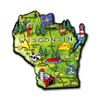 Wisconsin Artwood State Magnet Collectible Souvenirs and Gifts by Classic