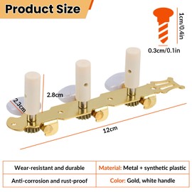 4 Pieces Classical Guitar Tuning Pegs Guitar Tuning Pegs 3L+3R Guitar String Machine Heads Tuners Replacement Parts for Acoustic Guitar