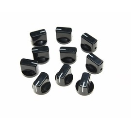Dopro 10pcs Guitar AMP Effect Pedal Knobs Pointer Knob with Set Screw Black