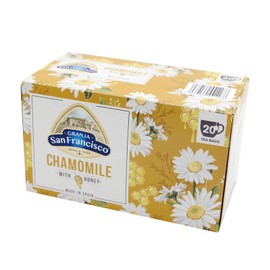 Granja San Francisco 20 Bags Honey Tea New Package Tea Bags Individually Packaged Decaffeinated (Chamomile Tea, 1 Box)