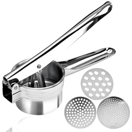 EZONEDEAL Stainless Steel Potato Ricer Heavy Duty Potatoes Masher with 3 Interchangeable Discs, Premium Grade Large Capacity Vegetable and Fruit Ricer for Purees,Fruit Juicer,Baby Food Press Squeezer