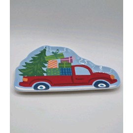 Wondershop Figural Farmhouse Truck Christmas Tree Appetizer Melamine Plate New