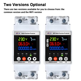 Tuya WiFi Automatic Reclosuring Protector Intelligent Circuit Breaker Single Phase Digital Display Reclosing Switch Adjustable Voltage Current Leakage Protective Device with Kilowatt-hour Meter