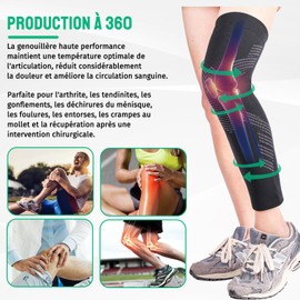 FOGOIN Flytex Compression Knee Support V2, Breathable Sports Bandage for Basketball, Running & Joint Support for Osteoarthritis/Injuries (1 Pair)