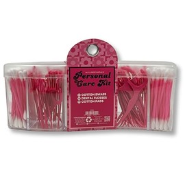 Rucci Personal Care Kit, 5-in-1 Travel Hygiene Pack, Include Cotton Swabs, Dental Flosses, Cotton Pads in Reusable Storage Box