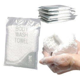 HOKUTO Elastic Body Towels, Biomass Packaging, Body Sponge, Individually Packaged, Disposable, Commercial Use, 43.3 x 5.1 inches (110 x 13 cm), Absorbent, Disposable, For Men's, Bath, Nursing Care, Wash, Travel, Camping, Disposable Bath Goods, Amenity