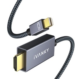 IVANKY 4K Mini DisplayPort to HDMI Cable, 4K@60Hz Mini DP to HDMI, Braided/Alum Shell/Optimal Chip Solution,Thunderbolt 2 to HDMI Cable for MacBook Air/Pro,Surface Pro/Dock,Monitor,Projector-6FT