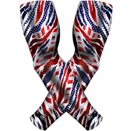 B-Driven Sports - Stars Stripes Arm Sleeves For Men & Women - Great Athletic Gear For Training, Cross Fit, Football, Baseball, & Basketball - Youth