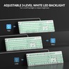 iRoboosta Quiet Keyboard Wired Membrane Keyboard Green, Full Size 104