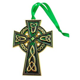 Celtic Cross Irish Christmas Ornament Decoration, 4 1/2 Inch
