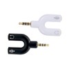 LALAFINA U Shape 3.5mm Headphone Splitter Adapter Mic Converter Stereo