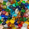 Meschett 50PCS Mini Glass Gems,Mixed Colour Mancala Stones Flat Bottom