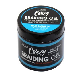 The MORE Crazy Conditioning Shining Gel for Extreme Hold | All Hair Types, Clear Styling Product for Braiding, Twisting, Smooth Edges, Nourishes Scalp and Hair Growth