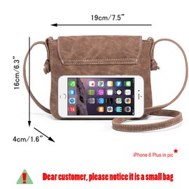 LaRechor Women’s Small Shoulder Bag / Handbag with Secure Lock, Vegan Leather, brown