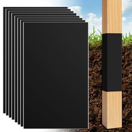 DECOHS 8 Pcs Fence Post Protection, 16.7 x 10.4 Inch Waterproof Fence Rot Protection, Wood Post Sleeve Post Wrap Fits 3" x 3" to 4" x 4" Square and 3" to 5" Round Posts