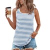 ZESICA Women's Summer Casual Striped Tank Top Sleeveless Scoop Neck