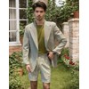 JOYLYJOME Seersucker Suit Mens Pinstripe Shorts for Men Casual 2