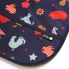 Plie 2 Pack Waterproof Baby Bibs with Food Catcher – Soft Feeding Bibs Set for Toddlers and Infants, BPA-Free, Easy to Clean, Adjustable Velcro Neck (6–24 Months) - Navy Zoo