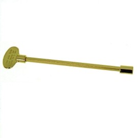 HPC Fire Universal Shutoff Valve Key, Polished Brass, 8in.