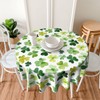 60" St Patrick's Day Round Tablecloth, Shamrock Holiday Party Decor