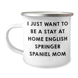 English Springer Spaniel Dog Gifts, Funny Quote Mug for Dad, Camping Mug with Enamel Finish, Gifts from Family to English Springer Spaniel Dog Lovers, Perfect for Father's Day
