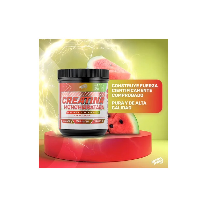 Creatina Monohidratada BPN Pro Sabor Sandía de 450 g para
