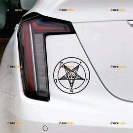 Pentagram Baphomet Devil Satanic Goat Decal Vinyl Sticker - Black 6 Inches - No Background for Car Boat Laptop Cup