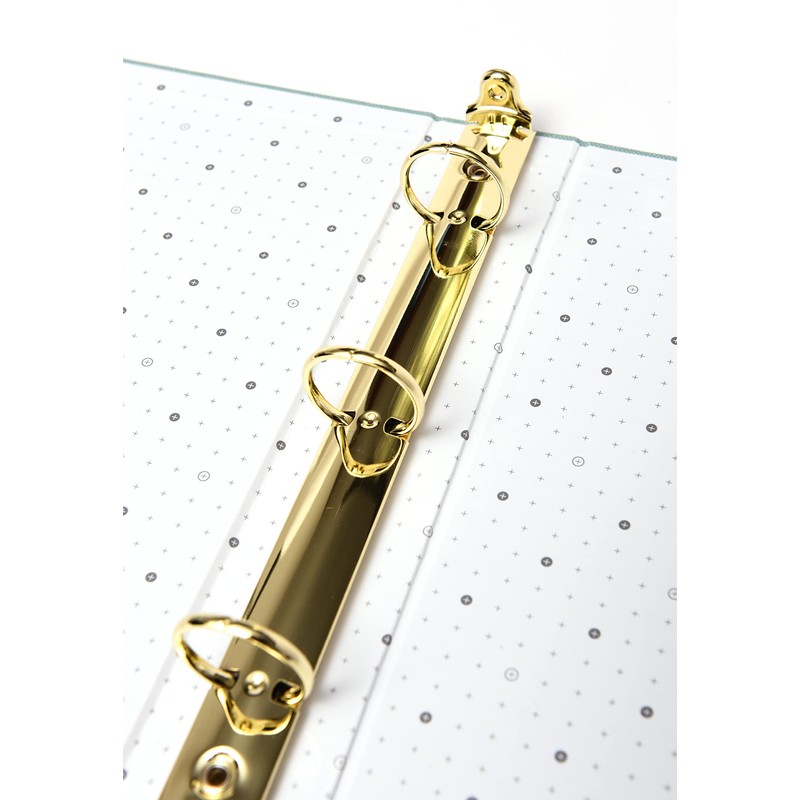 russell+hazel Patent Mini 3 Ring Binder, Dew, 7” by 9”