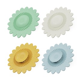 Hair Catcher Shower Drain Covers, 4 Pack Protector Silicone Bathtub Hair Stopper for Bathroom Tub Shower Sink