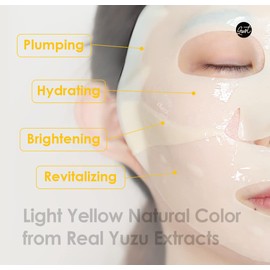 glowiest Sweet Dreams Yuzu Bright Collagen Mask Set of 3, Brightening & Hydrating Face Collagen Jelly Mask, 78% Collagen, Niacinamide, Vitamin C, Peptides, Korean Skincare