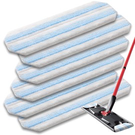 FURCIELOS 6 Pack Mop Replacement Pads Compatible with O-Cedar H2pro Flat Mop System, Machine Washable & Reusable Microfiber Mop Head Replacements for Hardwood Floor Cleaning