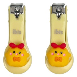 Ibis CR character nail clippers 12708, 2 pieces, yellow / 아이비스 CR 캐릭터 손톱깎이 12708, 2개, 옐로우