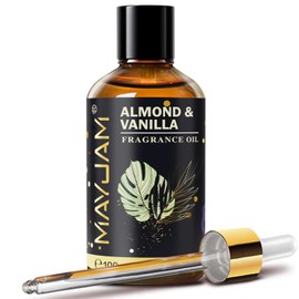 Almond & Vanilla Fragrance Oil Essential Oil, MAYJAM 3.38FL.OZ Almond & Vanilla Oil for Diffusers for Home, Long Lasting Scented Oils for Soap Candle Making - 100ML