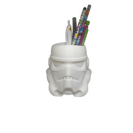 Stormtrooper Pen and Pencil Holder, White vase for plants 3D PRINTED