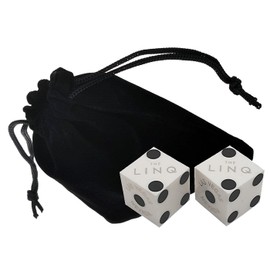 Wide Selection Genuine Las Vegas Casino Craps Dice Pairs with Matching Serial Numbers ... Plus Storage Pouch (Harrah's - White Opaque)