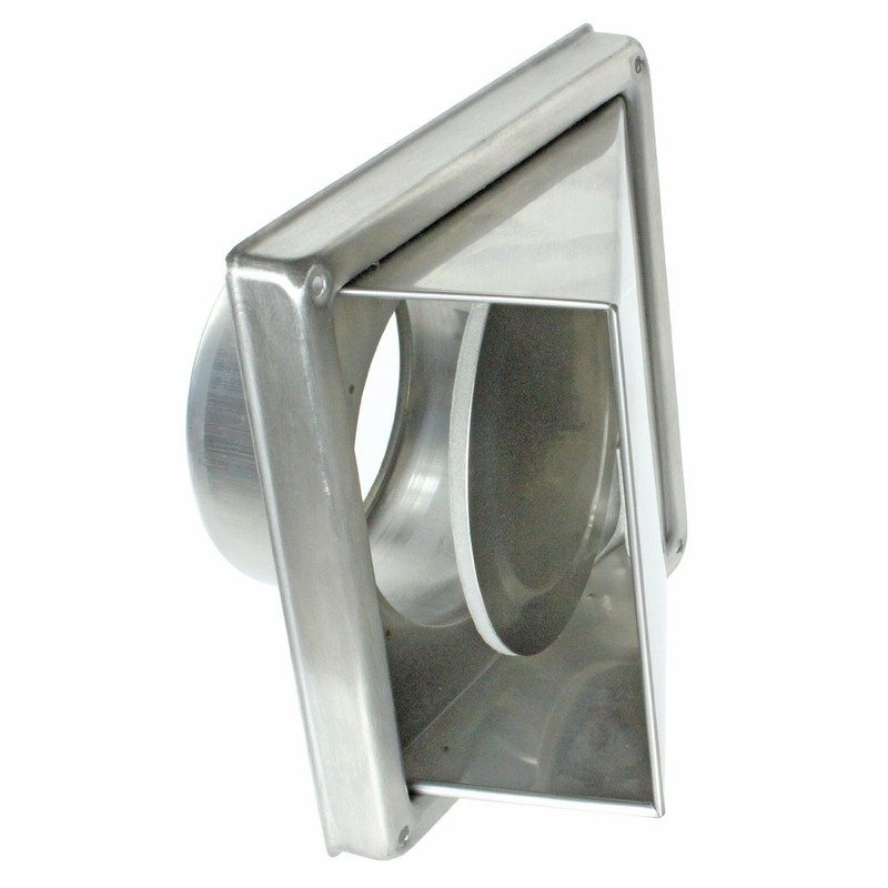 SPARES2GO Stainless Steel Cowled External Extractor Wall Vent Outlet with