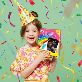 ZMLM Scratch Art Crafts Girls Gifts, 60 Rainbow Scratch Paper Art Gifts for 3 4 5 6 7 8 9 10 Years Old Girls and Boys Kids, Arts and Crafts for Kids 4-6 Birthday Toys and Games Activities Gift (Pink)
