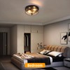foucasal Black Flush Mount Ceiling Light with Seeded Glass Shade,