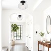 Industrial Semi Flush Mount Ceiling Light, 800 Lumen LED Bulb