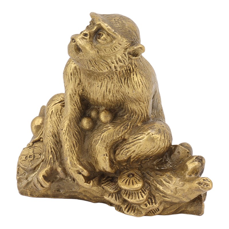 Brass Monkey Statue Chinese Zodiac Handmade Home Decor Collectibles Figurine