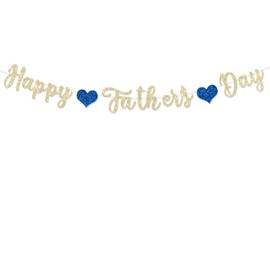 FHGG Happy Father's Day Decorations Banner Glitter Gold Fathers Dad's Papa's Dad Party Garland Banner for Party Supplies Home Celebrate