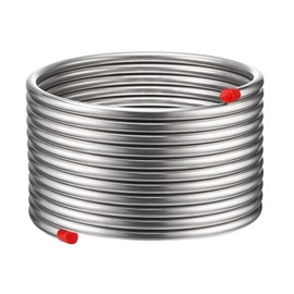 Vigorous Wort Chiller, 3/8" x 25 Ft Food Grade 304 Stainless Steel Coil, Water Chiller for Ice Bath Beer Brewing Tubing Coil, Stainless Steel Immersion Chiller