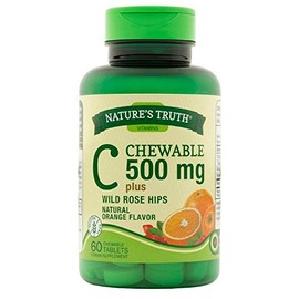 Nature's Truth Vitamin C 500 mg Chewable with RH Tabs, 60 Count (Pack of 3)