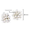 Pretty Pearl Cluster White Flower Clip-on Earrings