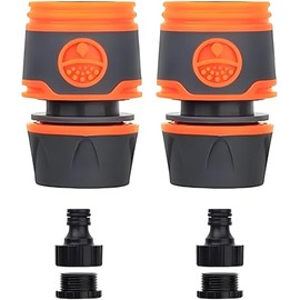 4 Pack 13 mm (1/2 inch) Garden Hose Quick Connector Set, for Begin and End Repair, Fits All Original System Parts, Hose Fitting Extender