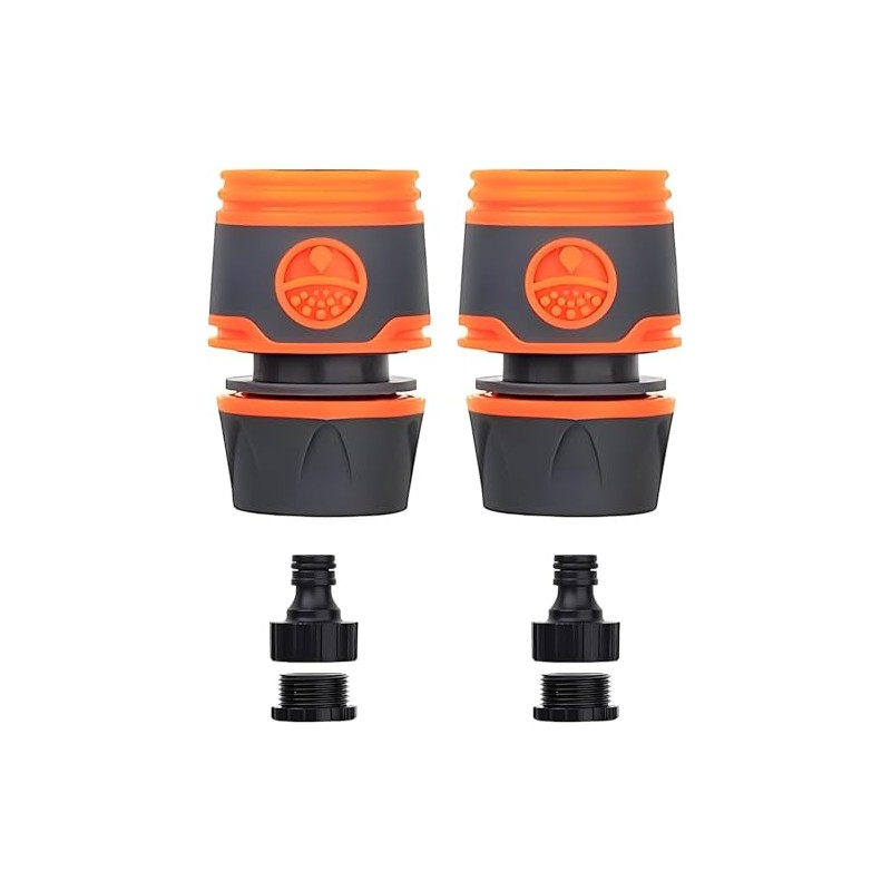 4 Pack 13 mm (1/2 inch) Garden Hose Quick Connector