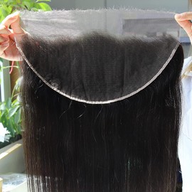 BEEOS 13x6 SKINLIKE Real HD Lace Frontal Only, 0.10mm Ultra-thin Invisible Swiss Lace Melt into All Skins Pre-plucked Hairline Small Single Kont Straight Human Hair 14 Inch