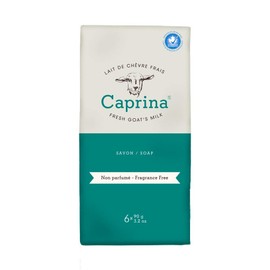 Caprina Fresh Goat's Milk Bar Soap Fragrance Free for Sensitive Skin | 3.2 Ounces 6 Pack Soap | Cleanses Without Drying, Biodegradable, Softening Soap | No Phosphates or Parabens