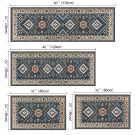 SIPIHA Boho Kitchen Rugs Sets 4 Piece with Runner Floral Kitchen Floor Mat Carpet Farmhouse Kitchen Rugs and Mats Non Skid Washable Runner Rug for Kitchen Floor Sink