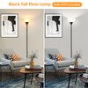 Coucrek Floor Lamp, LED Standing Lamps with White Plastic Shade,